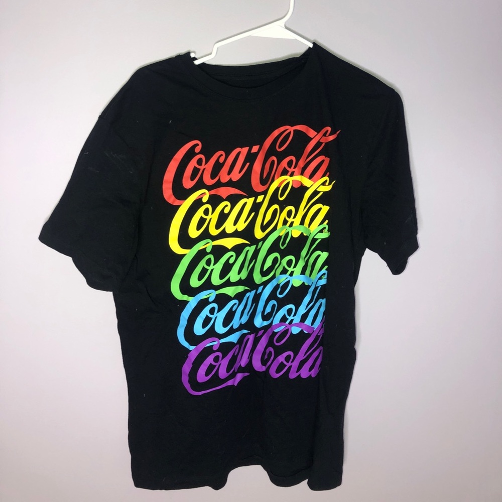 Black rainbow Coca-Cola shirt